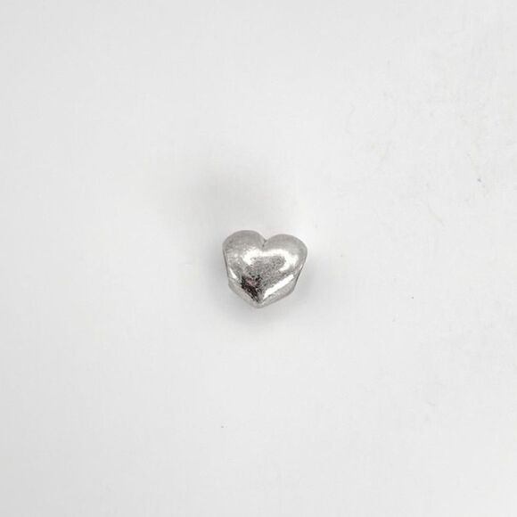 Pandora Silver Puffed Smooth Heart Authentic RETIRED Charm #2 - Picture 2 of 4